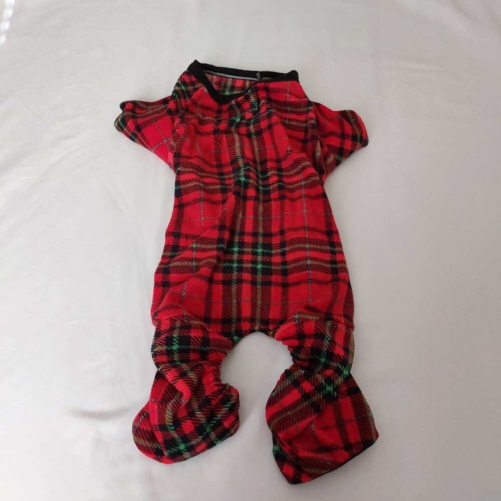 Plaid Fleece Onesie  Dog Pajamas